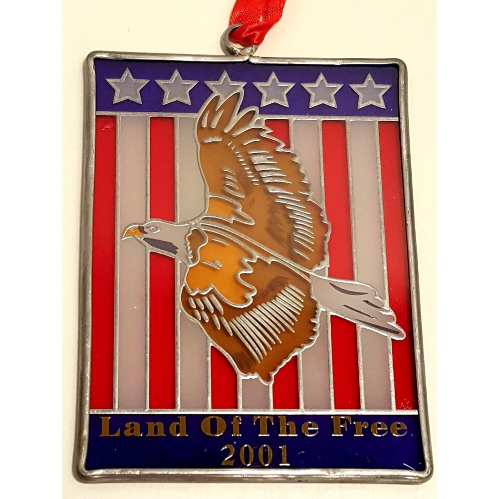 Vintage 2001 Limited Edition Suncatcher Eagle Flag Land of The Free